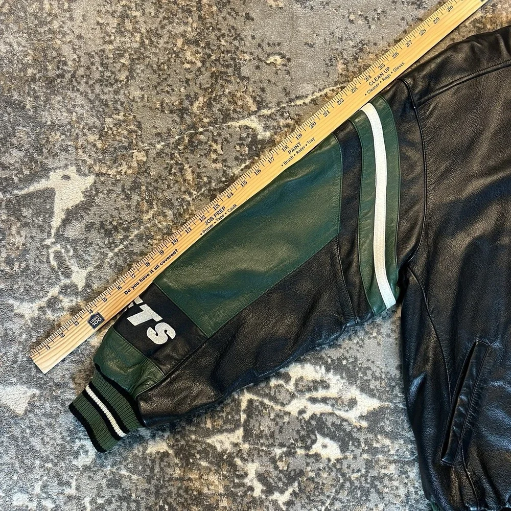 Vintage Carl Banks‎ G-III New York Jets Leather Jacket Size L